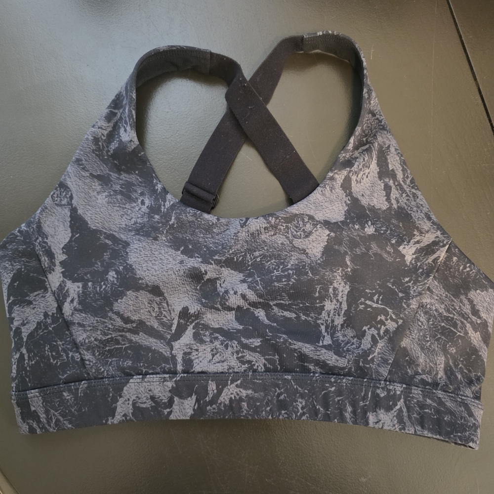Lole Gray Patterned Sports Bra Size Medium